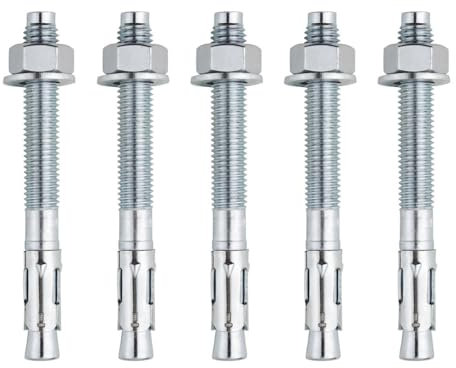 BATIFIX Schwerlastanker Schwerlastdübel Bolzenanker Keilanker Anker Ankerbolzen Ankerschraube Blitzdübel verzinkt inklusive Mutter und Unterlegscheibe (10, M10 x 90)