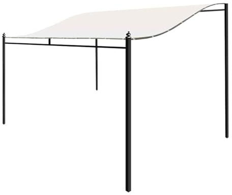 300D Ersättningstak Lusthus för Lutande Paviljongöverdrag för Väggmontering Utbyte Av Paviljonger Vattentät Ersättning Baldakin Topplock BBQ Lusthus(Size:3m*2.6m,Color:Beige)