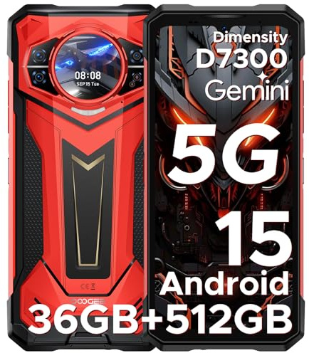 DOOGEE S200 Plus 5G AI Android 15 Outdoor Handy Ohne Vertrag,36(16+20)GB+512GB,11000mAh/66W Outdoor Smartphone, 6.72 FHD+120Hz, 1.32 AMOLED Heckdisplay,Dimensity 7300,100MP AI Kamera, WiFi6E/NFC/OTG