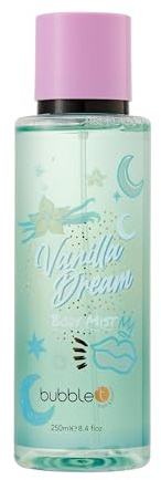 Bubble T Cosmetics Vanilla Body Spray, Body Mist for Women, Long Lasting Vanilla Fragrance, 250ml