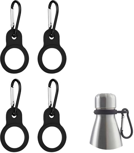 Heyumybit 4 Pcs Silicone Water Bottle Buckle,Water Bottle Clip,Water Bottle Belt Clip with Carabiner,Portable Water Bottle for Traveling Camping Hiking Outdoor Activities