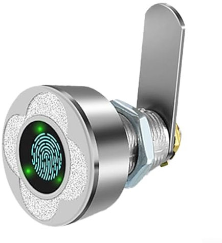 JoyousMall Smart Drawer Fingerprint Lock, File Cabinet Lock for Home Office Mailbox Keyless Furniture Lock, Built-in Battery Rechargeable (20mm Silver)