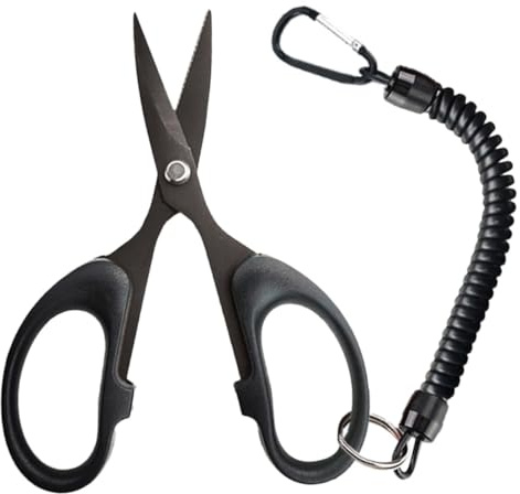 Alipis Tijeras de Pesca Profesionales de Titanio para Corte de Línea Trenzada Multifuncionales y Portátiles Resistentes y Ergonómicas para Aparejos y Accesorios de Pesca