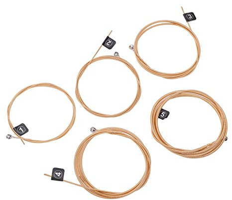 Dilwe 5-strängade Bassträngar, Professionell Metallersättning med Extra Stretch för Klara Varma Toner, Lätt Att Installera och Ersätta, Perfekt för Träbasgitarrspelare