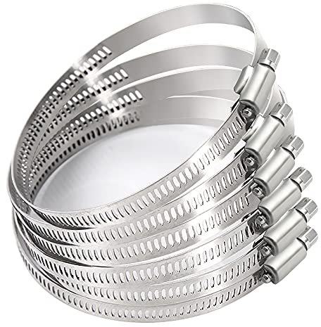 MIAHART Schlauchschellen Edelstahl 59-82mm | 6 Stücke Verstellbare Edelstahl Rohrschelle für Pool, Waschmaschine und Garten