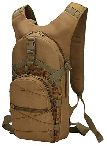 Kaiyei Sac à Dos Militaire 15L Camouflage pour Vélo Casual Imperméable Durable Multi-Poches Tactique Randonnée Trekking Sport Petit Armée Kaki