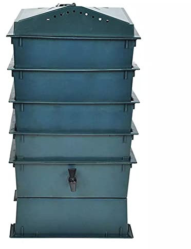 PETSOLA Kstyhome Lombricomposteur 4 Plateaux 42 x 42 x 60 cm Vermicomposteur Poubelle Bac à Compost