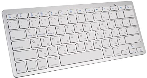 Bluetooth-tangentbord för iPad Air 5/iPad Mini 6/iPad Pro 11/12.9, AZERTY franskt tangentbord för IOS, Android, Windows, ryska