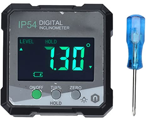 Détecteur d'Angle Numérique, 4x90° IP54 LCD Inclinomètre à Jauge de Biseau Compteur d'Angle Électronique, Rapporteur Numérique Magnétique pour le Travail du Bois la Scie à Table et la Construction