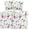 Pure Label Blumen Bettwäsche 4teilig 135x200 cm mit einem 2er Set Kissenbezüge 80x80 cm - Traumhaft weiches Bettwäsche-Sets 135 x 200 cm in weiß aus 100% Baumwolle mit YKK Reißverschluss