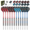 MageRabbit Dartpfeile mit Metallspitze 12pcs,22g Schwere SteelDarts mit 12 Dart-Schäfte + 24 Dart-Flights + Dart-Werkzeuge, Stahl-Dart-Set, professionelle Dartpfeile (Rot und Weiß)