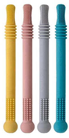 Tubos de Mordedor Huecos Resistentes a las Mordeduras para Bebés de Silicona, Juguete de Silicona para Bebés, Dientes de Masaje Suave, Reduce la Irritación de la Dentición,