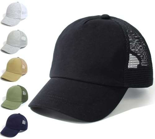 YANWANG Bambino Baseball Cappellino Traspirante Regolabile Baby Toddler Cappello da Sole Dinosauro Solido Colore Cappellini per Bambini Ragazzi Ragazze(Black，M)