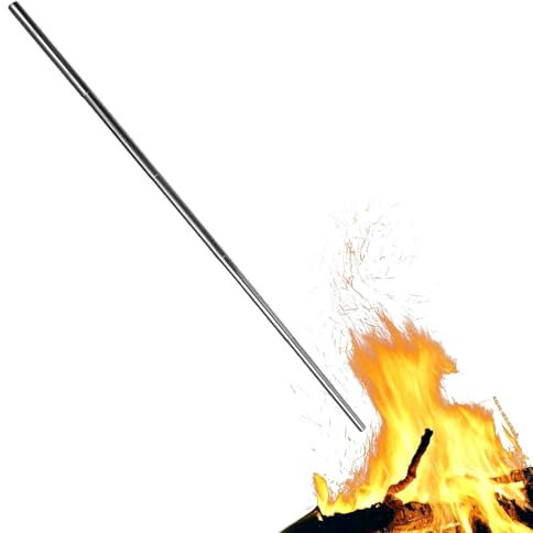 Soft Flannel Pouch - Tiny Blow Pipe, Retractable Ignition Stick | Portable Bellows Tool, Ferro Rod Stainless Combo Handy Outdoor Fire Lighting System, Bushcraft, Backpacking Stove Prep Kit