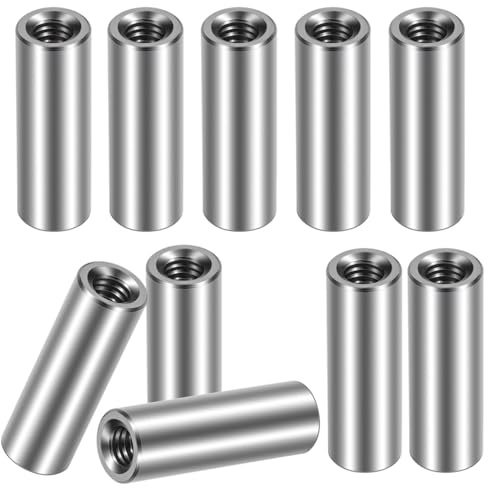 Manicotti Filettati Rotondi M6*30 mm Dadi di Accoppiamento Tondi Dado Lungo in Acciaio Inox Tondi Filettatura Interna V2A 10Pcs (M6*30)