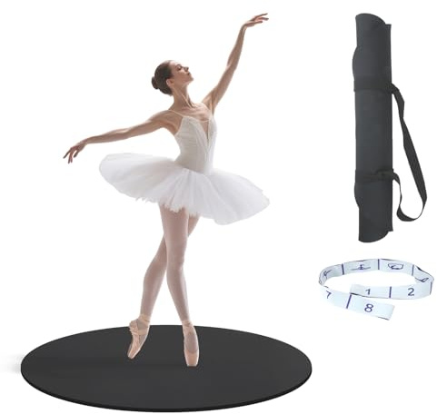 NZELSW 30.7'' Portable Dance Floor Mat for Ballet & Tap Training - 1.3cm Thick Turning Board for Dancers, Ideal Figure Smooth Practice Mat with Non-Slip Surface for Pirouette & Dance Exercises