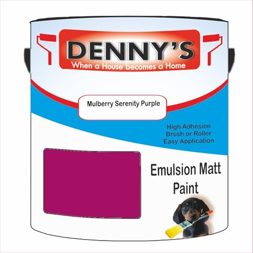 Premium Interior Wall & Ceiling Emulsion Paint – Mulberry Serenity Purple – Rich Matt Finish, Durable & Washable, Low Odour, Ideal for Living Rooms, Bedrooms & Hallways (1 Litre Tin)