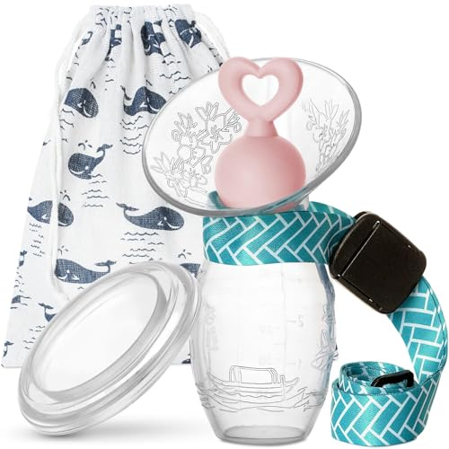 Bumblebee - Bomba de leche manual con tapón y tapa para lactancia materna en caja de regalo, bomba de pecho silicona de grado alimenticio BPA PVC y libre de ftalatos Pink stopper (1Pack)