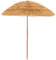 GIANTEX Sonnenschirm Hawaii Ø 200 cm Gartenschirm Balkonschirm knickbar Strandschirm mit Fransen Terrassenschirm mit Verankerung rund Hawaii Schirm beige