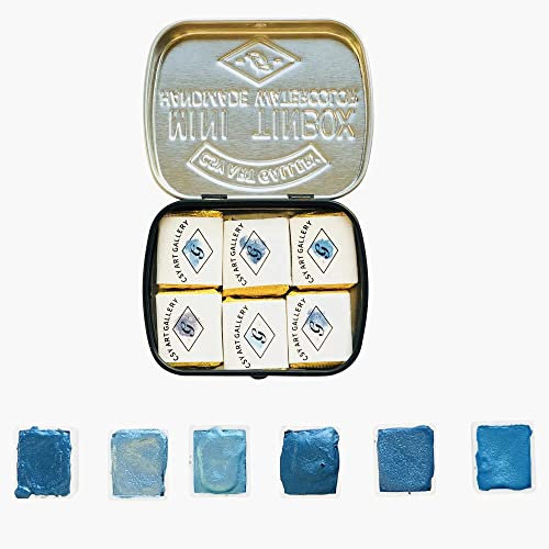 CSY art gallery - Handgemachtes Metallic-Aquarellfarben-Set - Perlglanz-Aquarellpalette, lebendig, für Illustrationen, Kalligraphie, Malerei Meerjungfrauenkaste