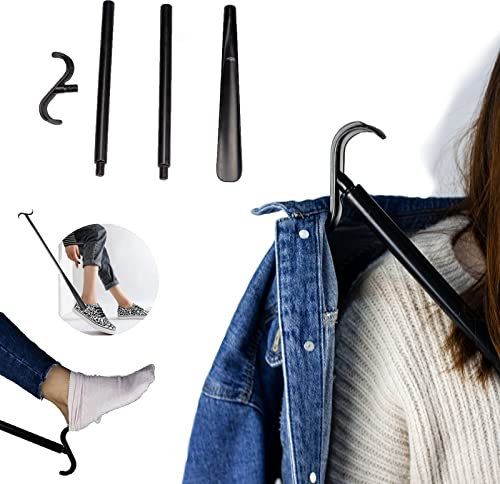 Calzascarpe lungo assistito per indossare i calzini, aiuto per anziani disabili, splicing in tre pezzi multifunzione