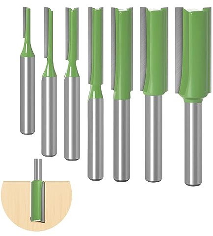 7 Teiliges Set Fräser für Oberfräse, Legierung Nutfräser 6mm Schaft, Holz Fräser Router Bit Oberfräser, für Holzzuschnitt, DIY Holzbearbeitung