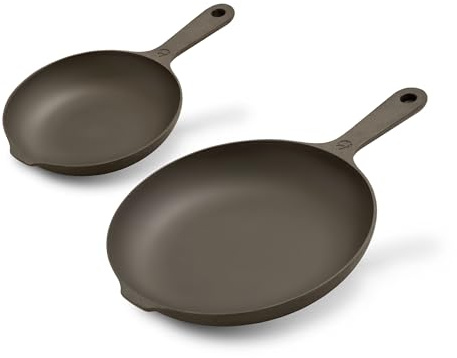 Prepd Chef Skillet - Lighter, Smoother, Naturally Nonstick, Preseasoned, Oven Safe, Cast Iron Skillet (Prepd Chef Skillet (8 + 10 Set))