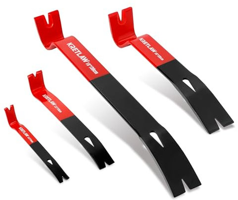 KRETLAW 4tlg flaches Brecheisen-Set, 140/190/250/380mm Brecheisen mit Nagelzieher, Brechstange, Allzweck-Klauenstange für Umbauten und Holzbearbeitung