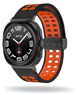 HYSDFFG Sport Armband für Samsung Galaxy Watch 7 Ultra 47mm Armband, Magnetische Atmungsaktives Weiches Silikon Ersatz Armband Kompatibel mit Samsung Galaxy Watch 7 Ultra 47mm mit Magnet (N)