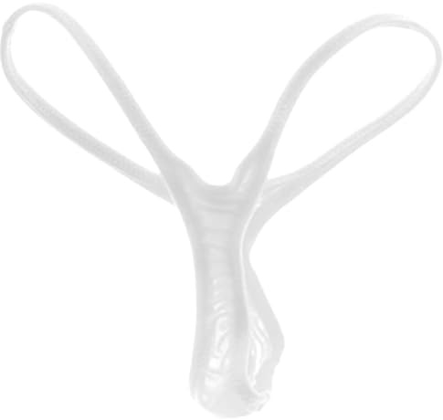 Faringoto Slip pour homme ultra fin transparent avec dos en T - Perizoma taille basse avec poche 3D gonflable, Blanc, M