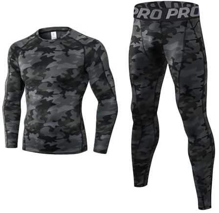 LNFINTDO Ensemble de sous-vêtements thermiques pour homme - Ensemble de couche de base à compression - Haut à manches longues et caleçon long pour le travail, le ski, la course à pied et la randonnée
