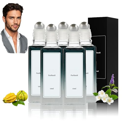Alpha Scent Pheromonparfüm Herren 5 Stück Pheromon Düfte Parfum Roll On Ecdf Pheromone Original Eau de Toilette Langanhaltender Duft Bodyspray Extrait De Parfum Parfüm für Männer 2025 Neu