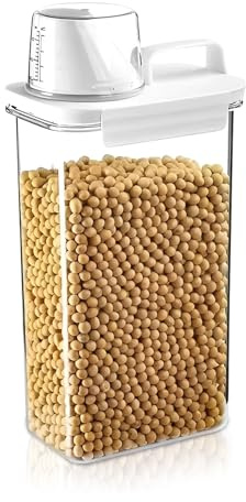 ZYQUES Dog Food Storage Container, Additional Measuring Cup Dog Biscuit Container Moisture Pet Dogs Cat Animal Dry Treat Storage(2300ML,Transparent)