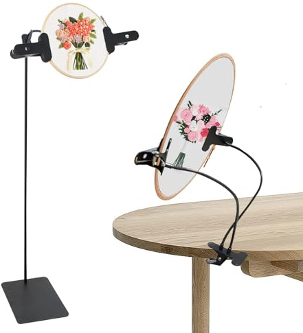 Support Cadre de Broderie,Ajustable Point de Croix Cadre Support avec Double Pince pour Outils de Couture Broderie Artisanale de Bricolage
