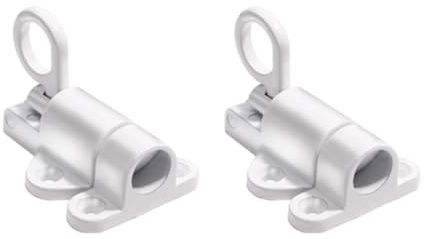 2-pack automatiska dörrbultar, aluminiumlegering fjäderstiftsspärr för fönster, grind, skåp, trädörr, skåp (vit)