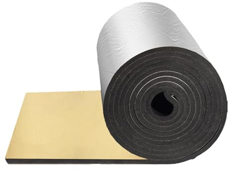 LYXBKSW Rubber and Plastic Reflective Insulation, Self-Adhesive Insulation Board, Waterproof Foil Insulation Roll, for Pipes, Automobiles, Roofs, and Greenhouses(5mm)