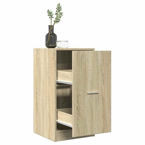 Tonture Armoire à pharmacie en chêne Sonoma - 40 x 41 x 77,5 cm - Avec tiroir de rangement et étagère - Pour bureau, salon, couloir, atelier, armoire polyvalente