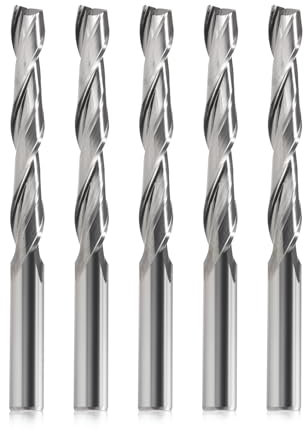 EU_HOZLY Fresa a spirale in carburo massiccio, a doppia scanalatura, fresa CNC, 6 x 42 mm, confezione da 5