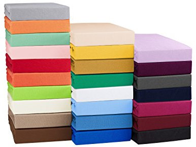 Svenson Jersey Spannbettlaken, Spannbetttuch 100% Baumwolle 180 x 200 cm apfelgrün/hellgrün