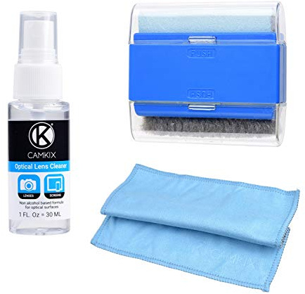 Kit de Limpieza de Pantallas de Laptop y Computadora Camkix - Incluye 1x Paño de Doble Faz, 1x Cepillo de Doble Función, 1x Rociador de Limpieza de 30ml - para Teléfonos Inteligentes, Pantallas LCD