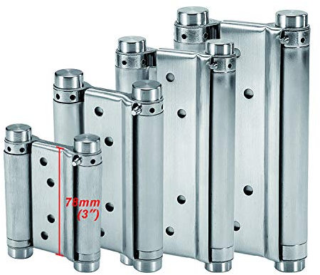 LOOTICH Scharnier (78mm) Edelstahl Pendeltürband Türscharnier Türband Automatisches Schließen Scharniere für Pendeltür und Schwingtür bis 10kg Aufschraubband (2 Stück)