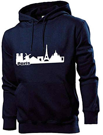 Generisch Paris Skyline 2.0 Männer Hoodie Sweatshirt Navy S
