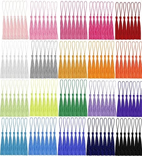 140 Stück Mini Quasten, Basicon Seidig Weiche Bunte Quasten 20 Farben Handgefertigtes Quasten für Schmuckherstellung DIY Bastelzubehör Lesezeichen Wohnkultur,7 Stück pro Farbe
