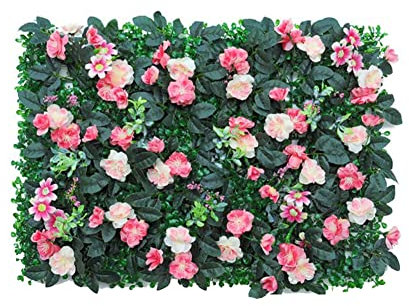 Uposao seto artificial planta verde simulación pared vegetal, paneles de vegetación, pared vegetal, decoración de jardín, valla para boda o decoración interior DIY césped, 40 x 60 cm