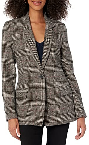 The Drop Blake Blazer Largo para Mujer, Cuadros, S