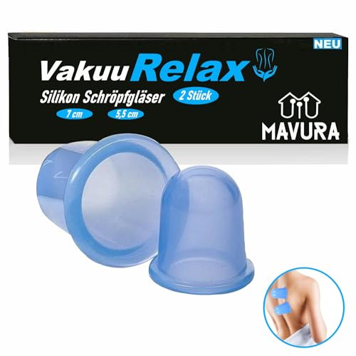 VakuuRelax Silikon Schröpfgläser Set Schröpfen Saugglocken Vakuum, Massage Schröpfkopf Schröpfmassage Vakuummassage [2 Stück]