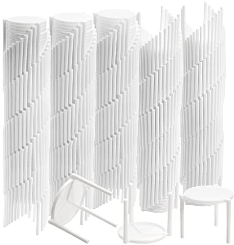 ZEAYEA 600 Pcs Pizza Saver Stand, Plastic Tabletop Pizza Tripod Stack, Disposable White Pizza Saver for Restaurant Container, Catering Boxes and Food Take Out