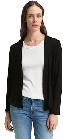 TOM TAILOR Damen Basic Sommer Cardigan , Black, S