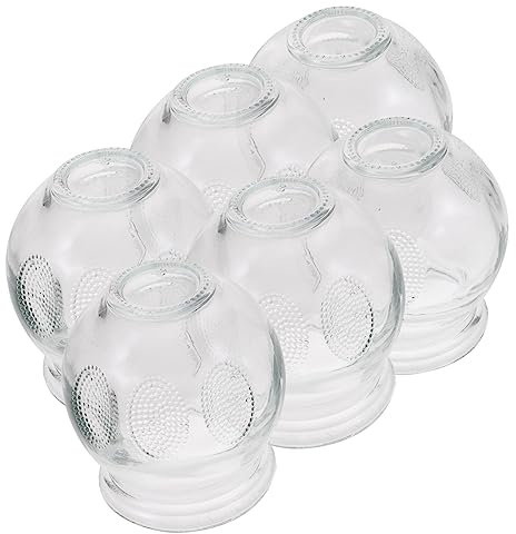 PLAFOPE 6pcs Glass Cupping Set Cupping Cups for Massage Suction for Improved Blood Flow for Home Use Muscle Recovery