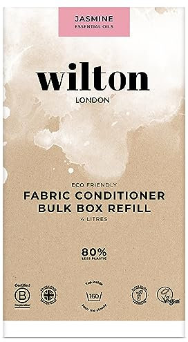 Wilton London Jasmine Fabric Conditioner Refill - 160 Washes - Plant-based & Biodegradable Softner - 100% Recyclable - Less Plastic - Essential Oils - Made in UK - 4L